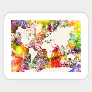 World Map watercolor 03 Sticker